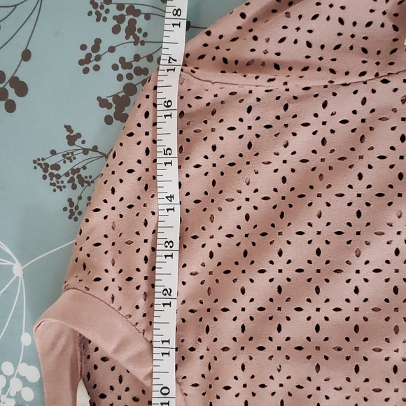 ZARA TRF  Perforated Suede Bomber Jacket - Picture 12 of 16